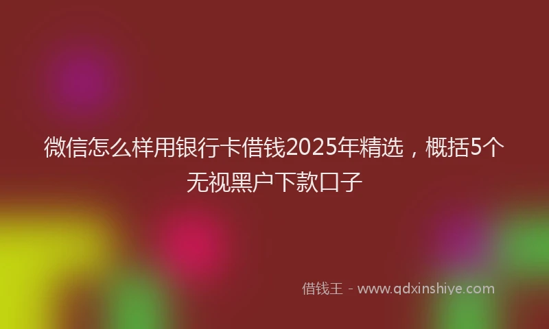 微信怎么样用银行卡借钱2025年精选，概括5个无视黑户下款口子