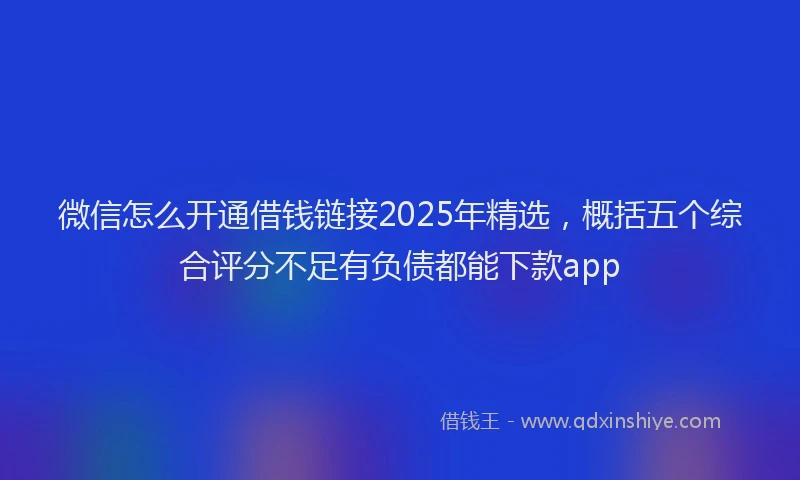 微信怎么开通借钱链接2025年精选，概括五个综合评分不足有负债都能下款app