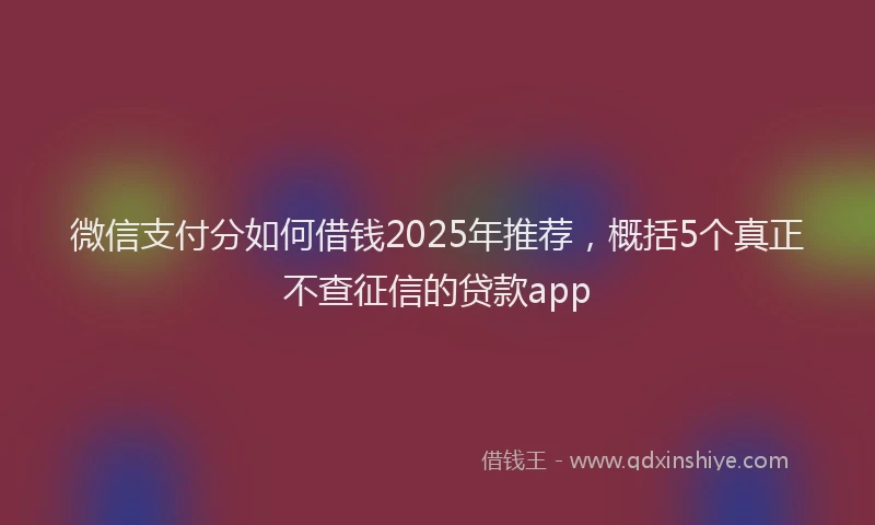 微信支付分如何借钱2025年推荐，概括5个真正不查征信的贷款app
