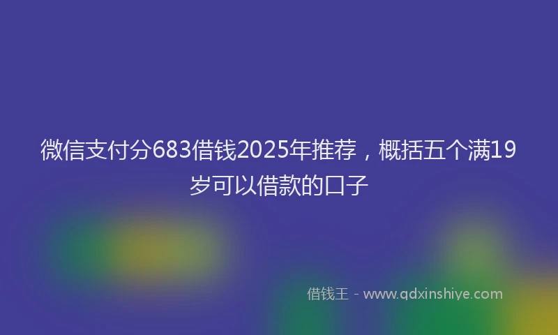 微信支付分683借钱2025年推荐，概括五个满19岁可以借款的口子