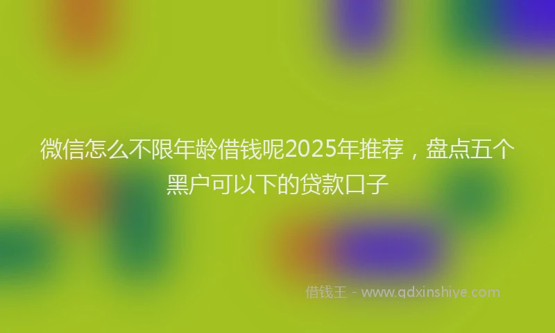 微信怎么不限年龄借钱呢2025年推荐，盘点五个黑户可以下的贷款口子