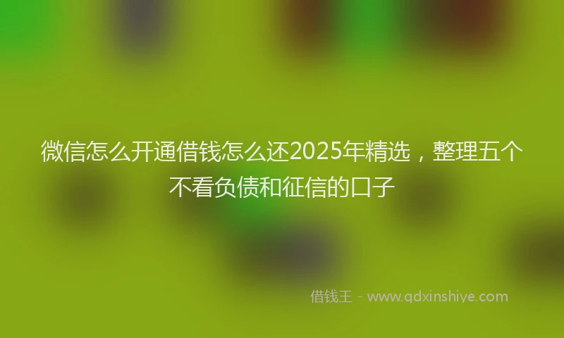微信怎么开通借钱怎么还2025年精选，整理五个不看负债和征信的口子