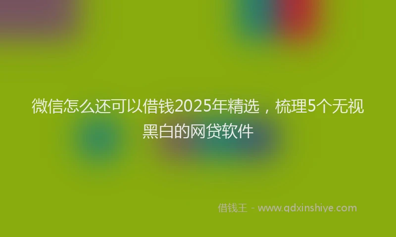 微信怎么还可以借钱2025年精选，梳理5个无视黑白的网贷软件