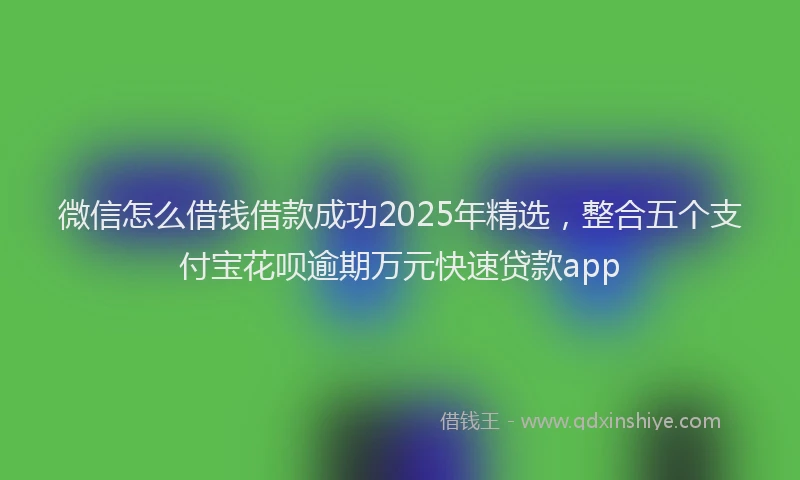 微信怎么借钱借款成功2025年精选，整合五个支付宝花呗逾期万元快速贷款app
