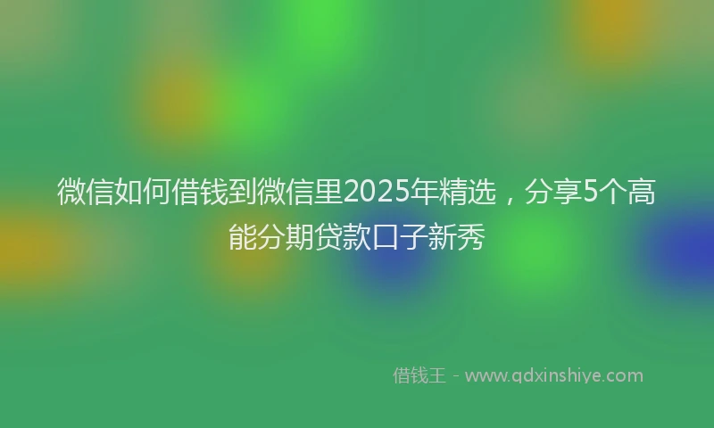 微信如何借钱到微信里2025年精选，分享5个高能分期贷款口子新秀