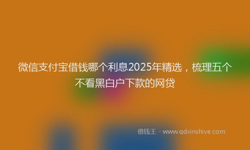 微信支付宝借钱哪个利息2025年精选，梳理五个不看黑白户下款的网贷