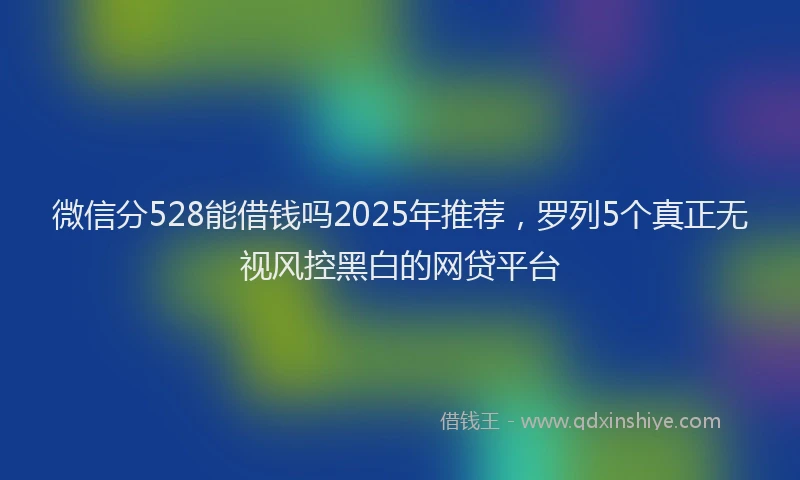 微信分528能借钱吗2025年推荐，罗列5个真正无视风控黑白的网贷平台