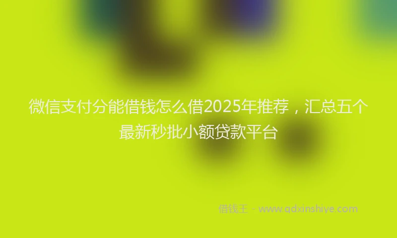 微信支付分能借钱怎么借2025年推荐，汇总五个最新秒批小额贷款平台