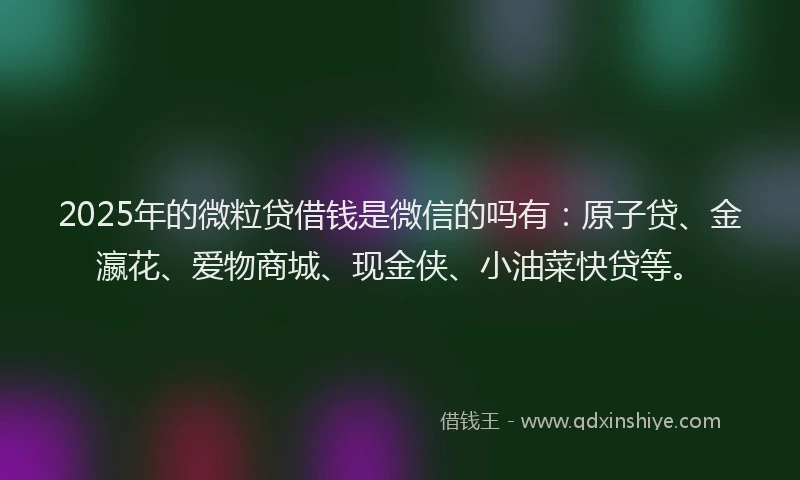 2025年的微粒贷借钱是微信的吗有：原子贷、金瀛花、爱物商城、现金侠、小油菜快贷等。