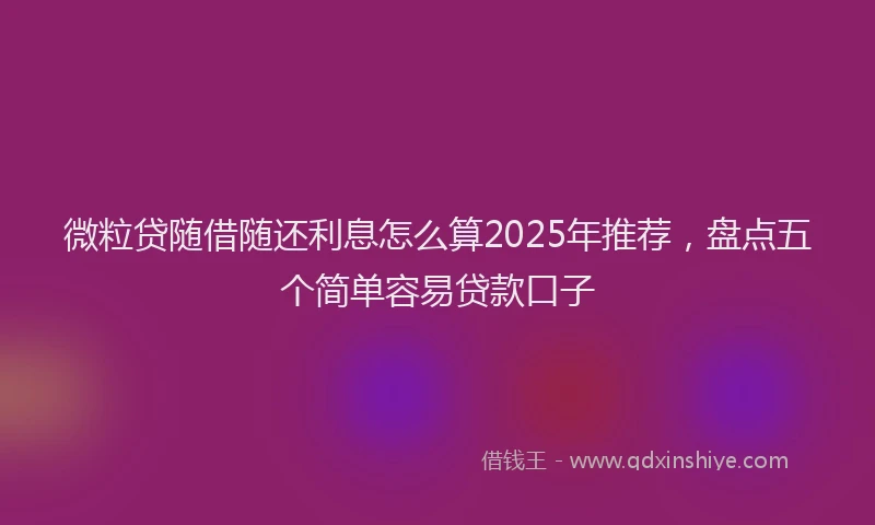 微粒贷随借随还利息怎么算2025年推荐，盘点五个简单容易贷款口子