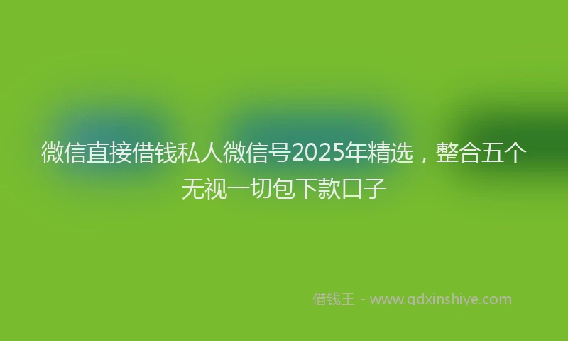 微信直接借钱私人微信号2025年精选，整合五个无视一切包下款口子
