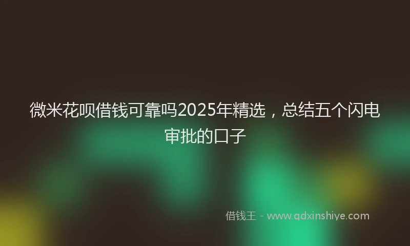 微米花呗借钱可靠吗2025年精选，总结五个闪电审批的口子