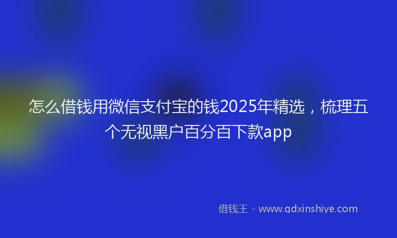 怎么借钱用微信支付宝的钱2025年精选，梳理五个无视黑户百分百下款app