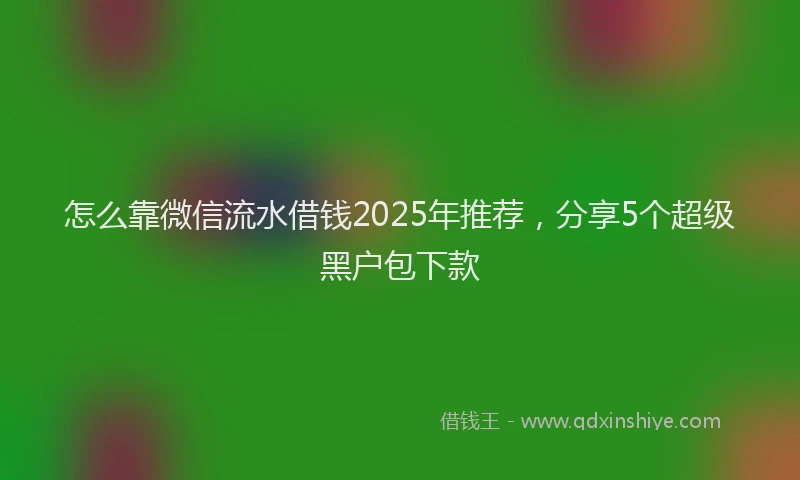 怎么靠微信流水借钱2025年推荐，分享5个超级黑户包下款