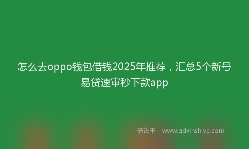 怎么去oppo钱包借钱2025年推荐，汇总5个新号易贷速审秒下款app