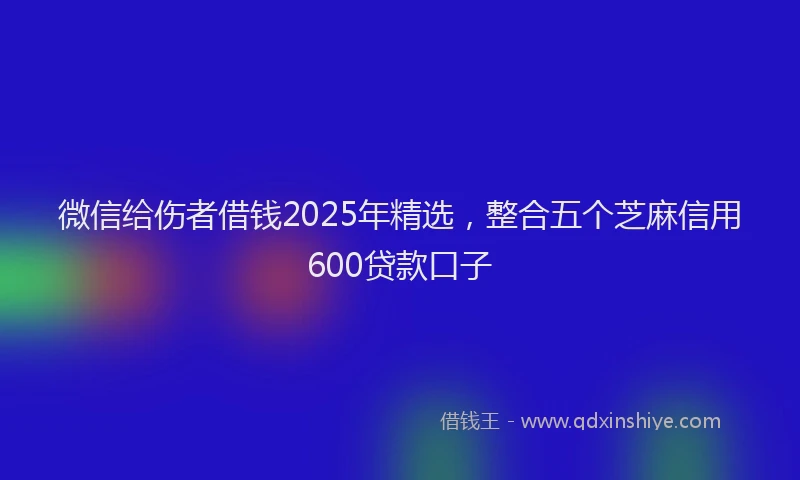 微信给伤者借钱2025年精选，整合五个芝麻信用600贷款口子