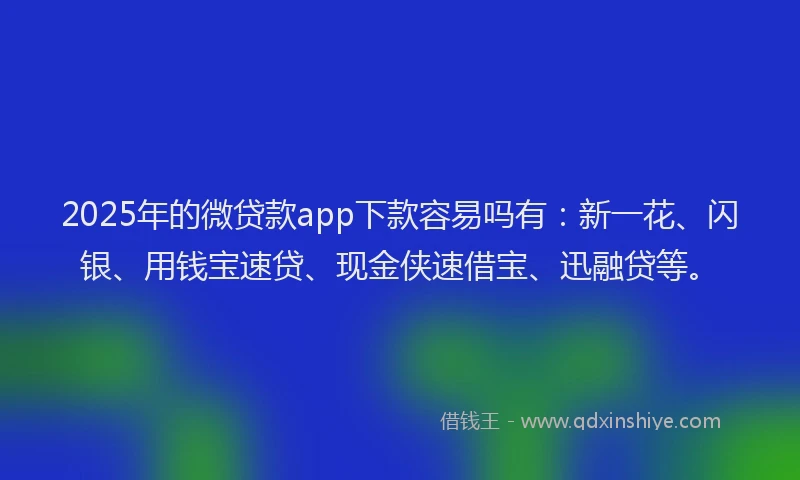 2025年的微贷款app下款容易吗有：新一花、闪银、用钱宝速贷、现金侠速借宝、迅融贷等。