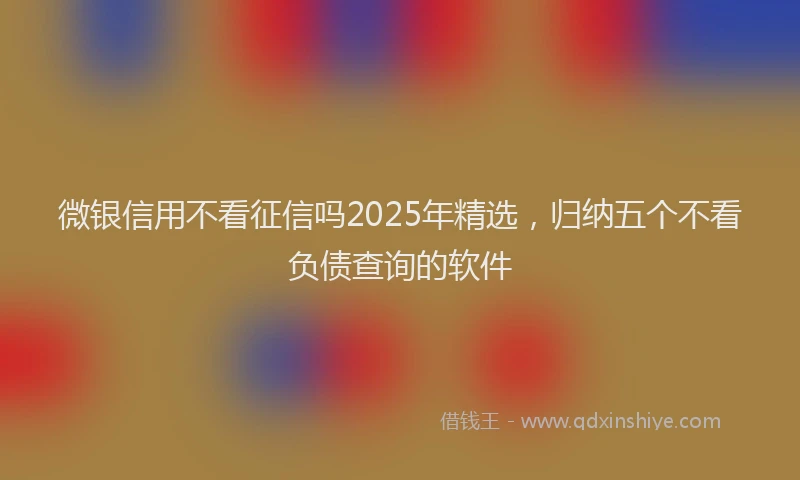 微银信用不看征信吗2025年精选，归纳五个不看负债查询的软件