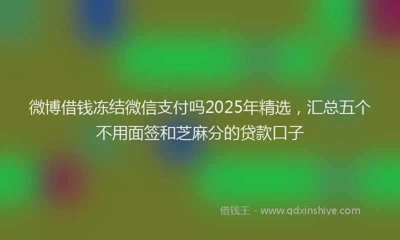 微博借钱冻结微信支付吗2025年精选，汇总五个不用面签和芝麻分的贷款口子