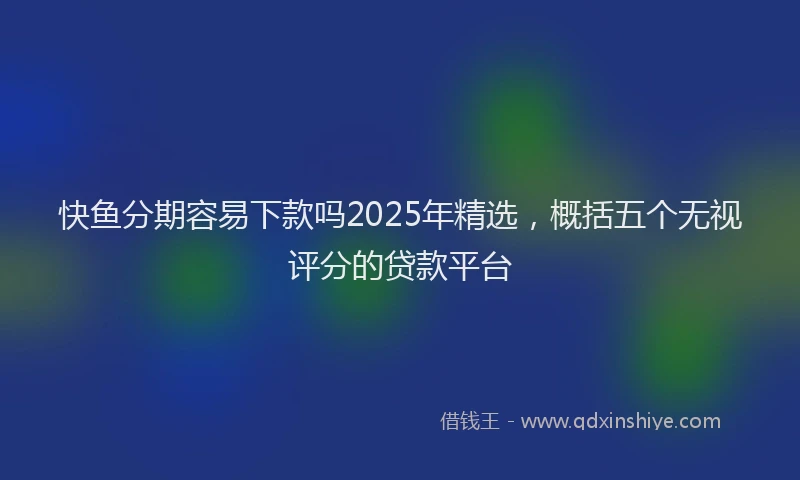 快鱼分期容易下款吗2025年精选，概括五个无视评分的贷款平台