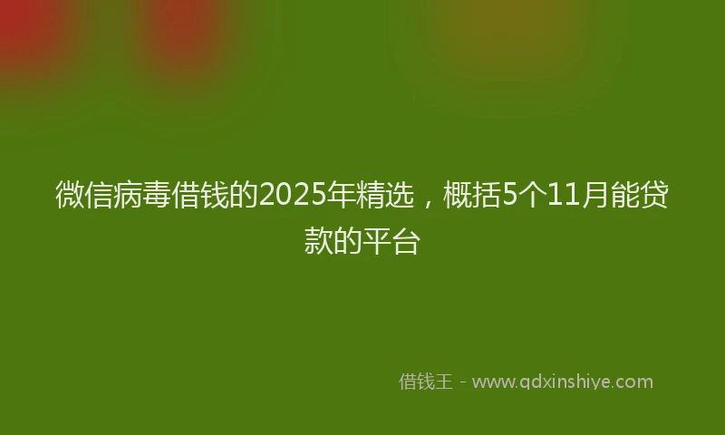 微信病毒借钱的2025年精选，概括5个11月能贷款的平台
