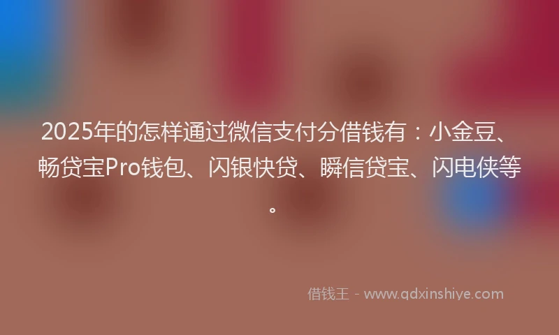 2025年的怎样通过微信支付分借钱有：小金豆、畅贷宝Pro钱包、闪银快贷、瞬信贷宝、闪电侠等。