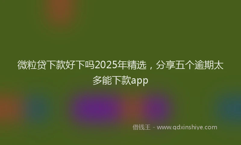 微粒贷下款好下吗2025年精选，分享五个逾期太多能下款app