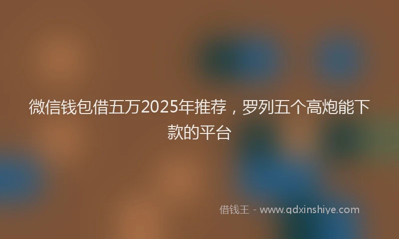 微信钱包借五万2025年推荐，罗列五个高炮能下款的平台