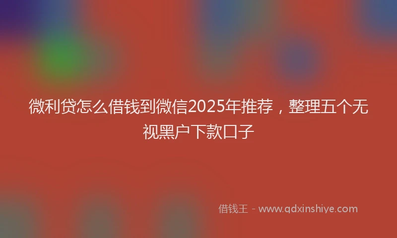 微利贷怎么借钱到微信2025年推荐，整理五个无视黑户下款口子