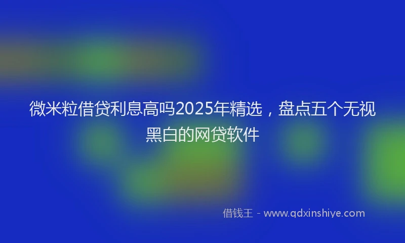 微米粒借贷利息高吗2025年精选，盘点五个无视黑白的网贷软件