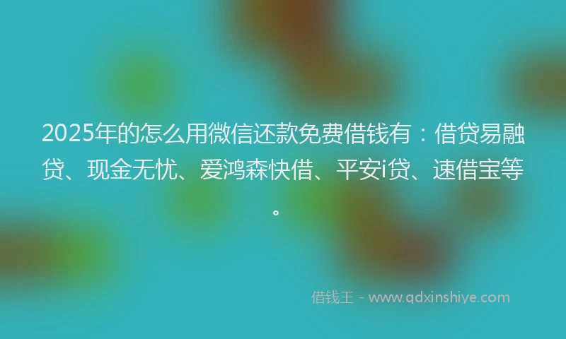 2025年的怎么用微信还款免费借钱有：借贷易融贷、现金无忧、爱鸿森快借、平安i贷、速借宝等。