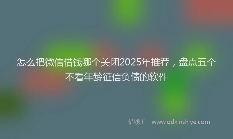 怎么把微信借钱哪个关闭2025年推荐，盘点五个不看年龄征信负债的软件