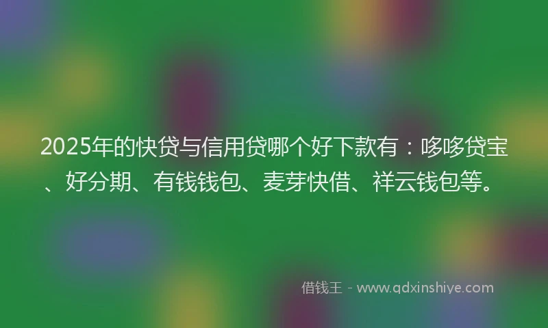 2025年的快贷与信用贷哪个好下款有：哆哆贷宝、好分期、有钱钱包、麦芽快借、祥云钱包等。