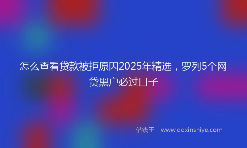 怎么查看贷款被拒原因2025年精选，罗列5个网贷黑户必过口子