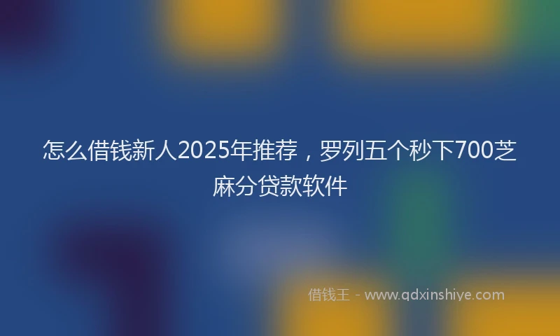 怎么借钱新人2025年推荐，罗列五个秒下700芝麻分贷款软件