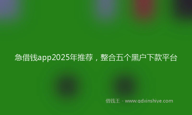 急借钱app2025年推荐，整合五个黑户下款平台