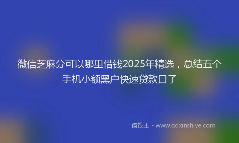微信芝麻分可以哪里借钱2025年精选，总结五个手机小额黑户快速贷款口子