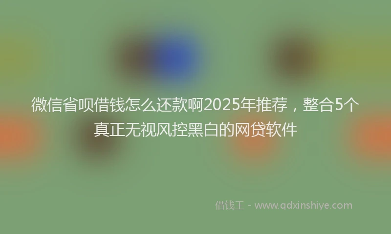 微信省呗借钱怎么还款啊2025年推荐，整合5个真正无视风控黑白的网贷软件