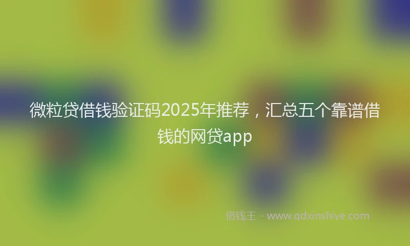 微粒贷借钱验证码2025年推荐，汇总五个靠谱借钱的网贷app
