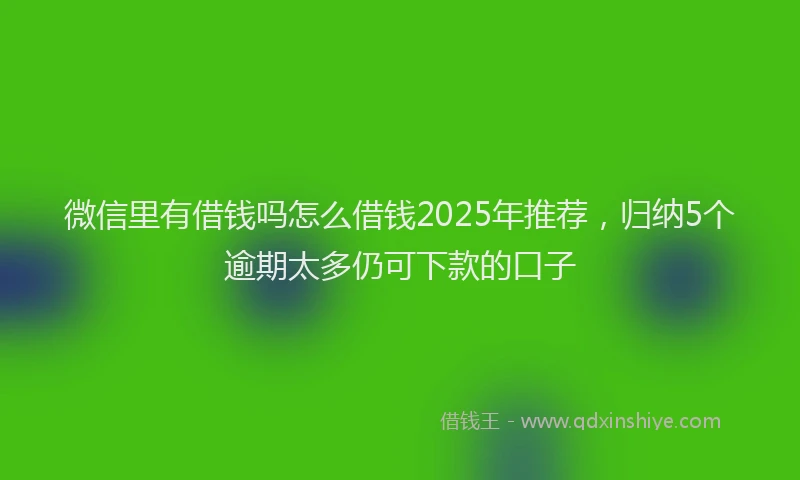 微信里有借钱吗怎么借钱2025年推荐，归纳5个逾期太多仍可下款的口子