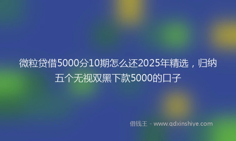 微粒贷借5000分10期怎么还2025年精选，归纳五个无视双黑下款5000的口子