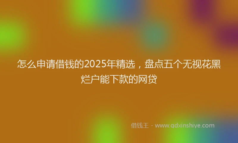 怎么申请借钱的2025年精选，盘点五个无视花黑烂户能下款的网贷