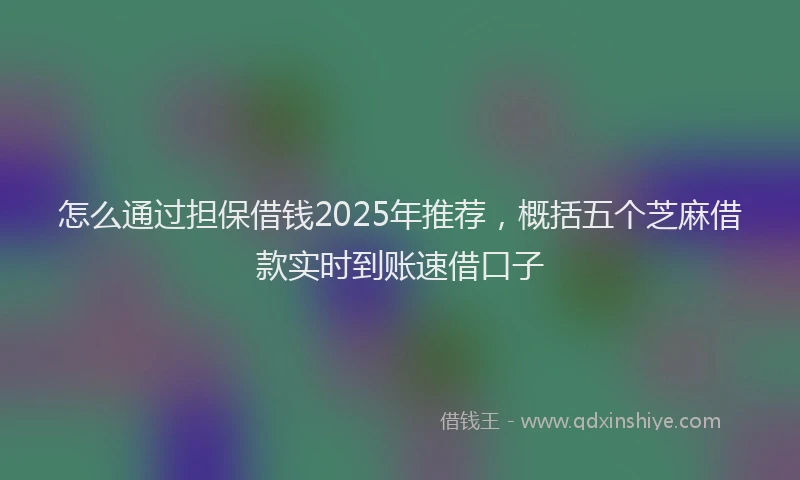 怎么通过担保借钱2025年推荐，概括五个芝麻借款实时到账速借口子