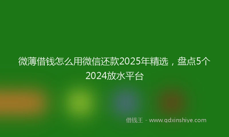 微薄借钱怎么用微信还款2025年精选，盘点5个2024放水平台