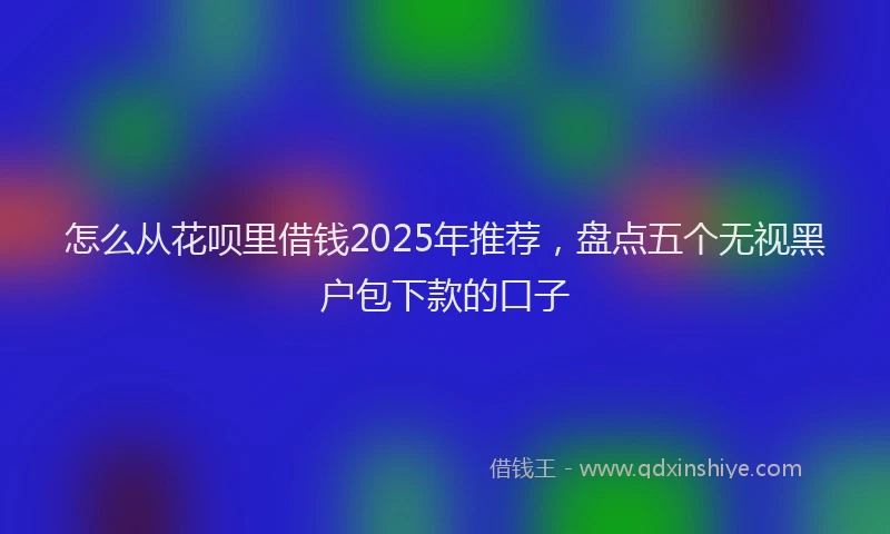 怎么从花呗里借钱2025年推荐，盘点五个无视黑户包下款的口子