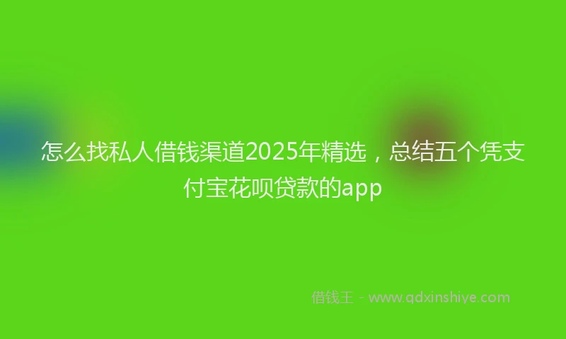 怎么找私人借钱渠道2025年精选，总结五个凭支付宝花呗贷款的app