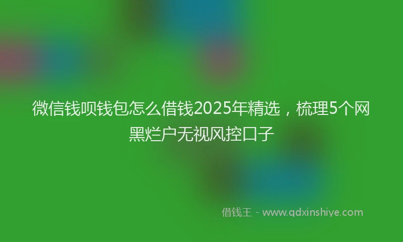 微信钱呗钱包怎么借钱2025年精选，梳理5个网黑烂户无视风控口子