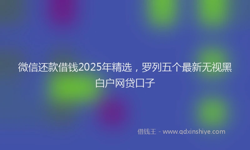 微信还款借钱2025年精选，罗列五个最新无视黑白户网贷口子