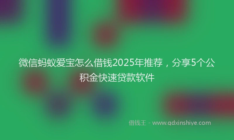 微信蚂蚁爱宝怎么借钱2025年推荐，分享5个公积金快速贷款软件