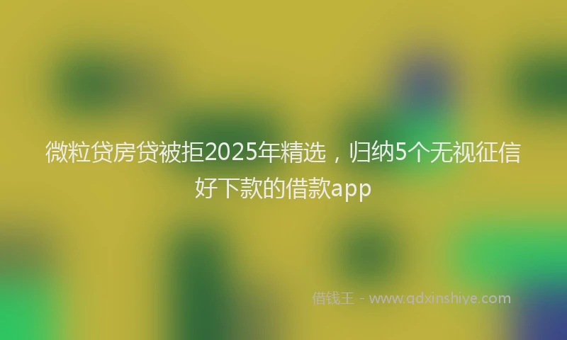 微粒贷房贷被拒2025年精选，归纳5个无视征信好下款的借款app